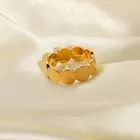 Трендовое плоское круглое кольцо из бисера для женщин 18k золотое PVD покрытие 316L кольца из нержавеющей стали водонепроницаемые украшения