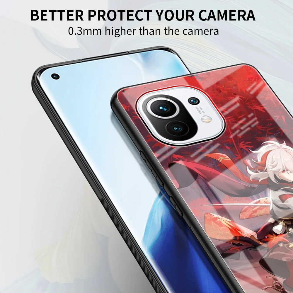 genshin impact glass case for xiaomi mi poco x3 nfc 10t pro note 10 lite f3 gt 11 m3 9t m2 9 luxury tempered phone cover funda free global shipping