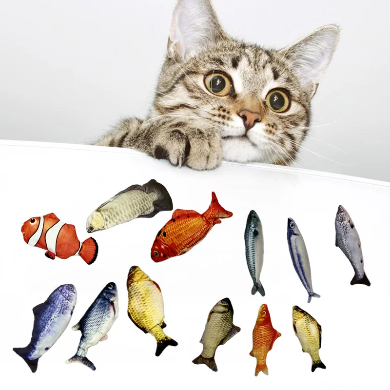 

Cat Electric Fish Toy Pet 3D Simulation Fish Soft Plush Shaking Fish Toy Stuffed Interactive Dancing Fish Playing Soft Cat Toy