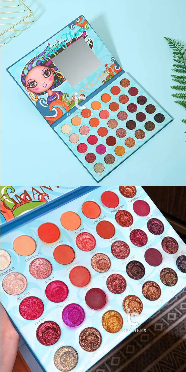 Creamy Eyeshadow Palette 35 Colors Pressed Pigment Eye Shadow Palette Easy To Wear Glitter Shadows Eye Makeup Palette focallur