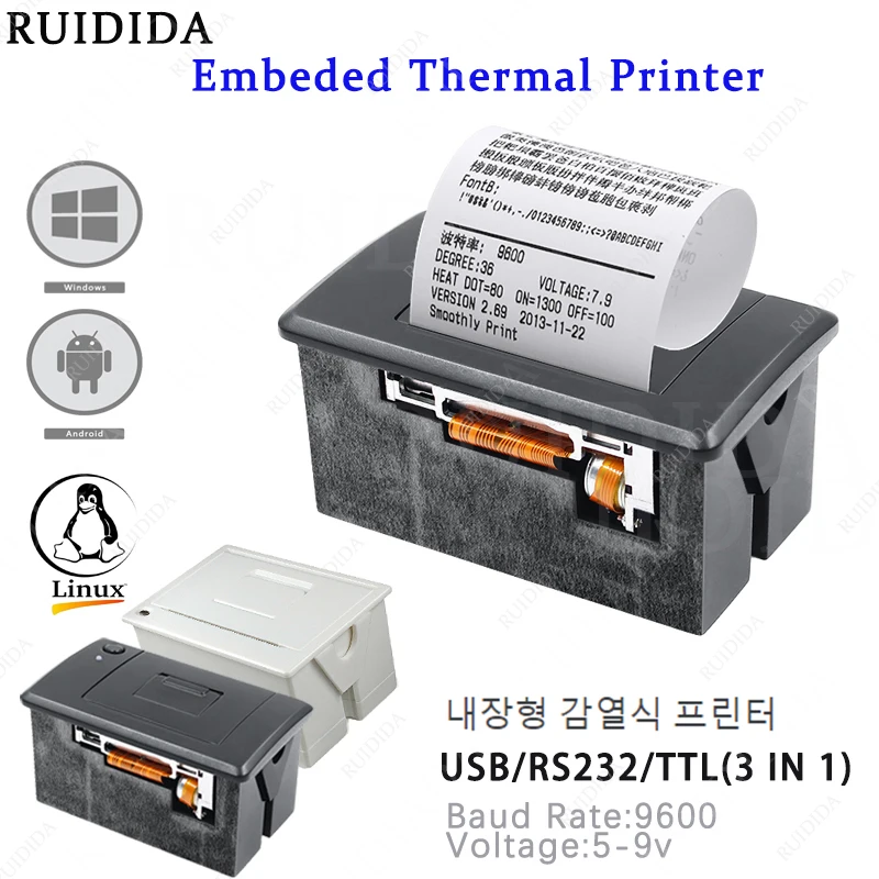 USB RS232 TTL термальный встроенный POS чековый принтер 58 мм ATM билет микро панель Arduino