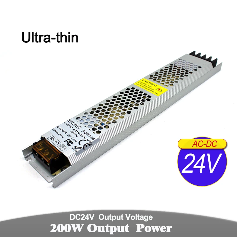 

Ultrathin 24V Power Supply LED Driver 60W/200W/300W/400W Strip Lights Transformer DC12V for Led Lighting Advertisement Driver