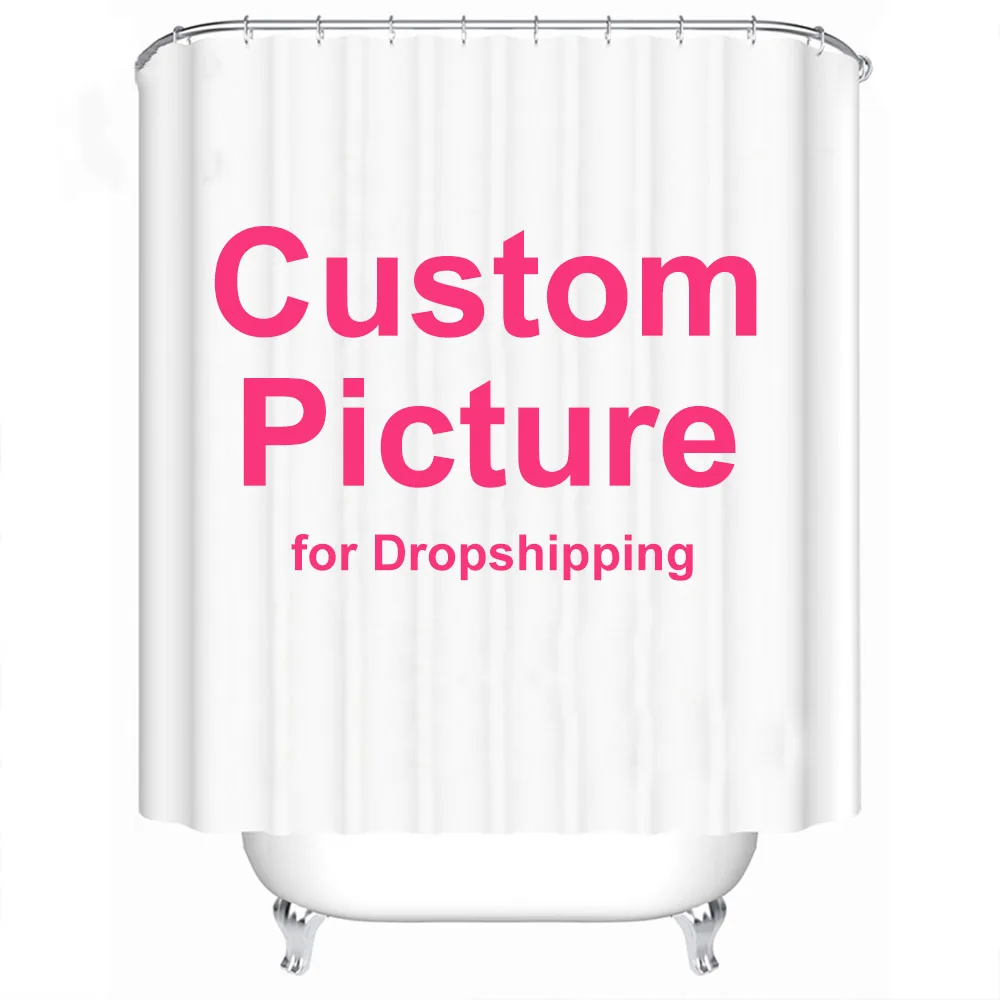 

Custom Shower Curtain Bathroom Waterproof Curtains Customized Photo Polyester Bath Decor With Hooks Dropshipping Drop Sihipping