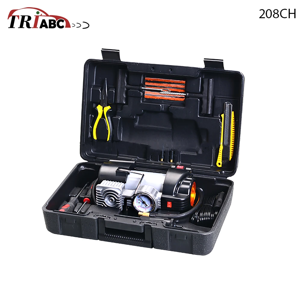 

High Performance Lamp Car tire inflating pump Tool KIt Emergency Kit 180W 12V Auto Air Filling 101-150 Psi Electric Inflator