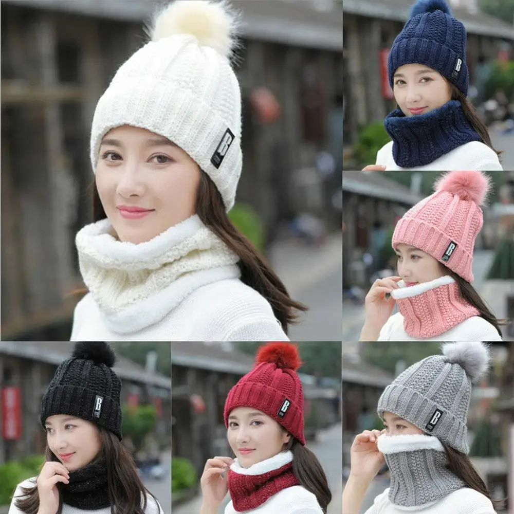 На каждый день для дам и девушек мягкая шапка шарф кабель шляпа 2 шт. снуд наборы