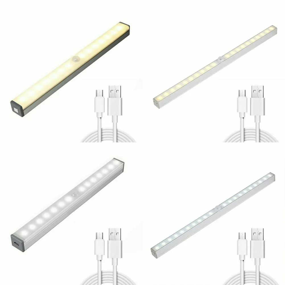 

LED PIR Motion Sensor Night Light Dimmable Closet Lights LED Under Cabinet Light USB Rechargeable Light Strip Lamp