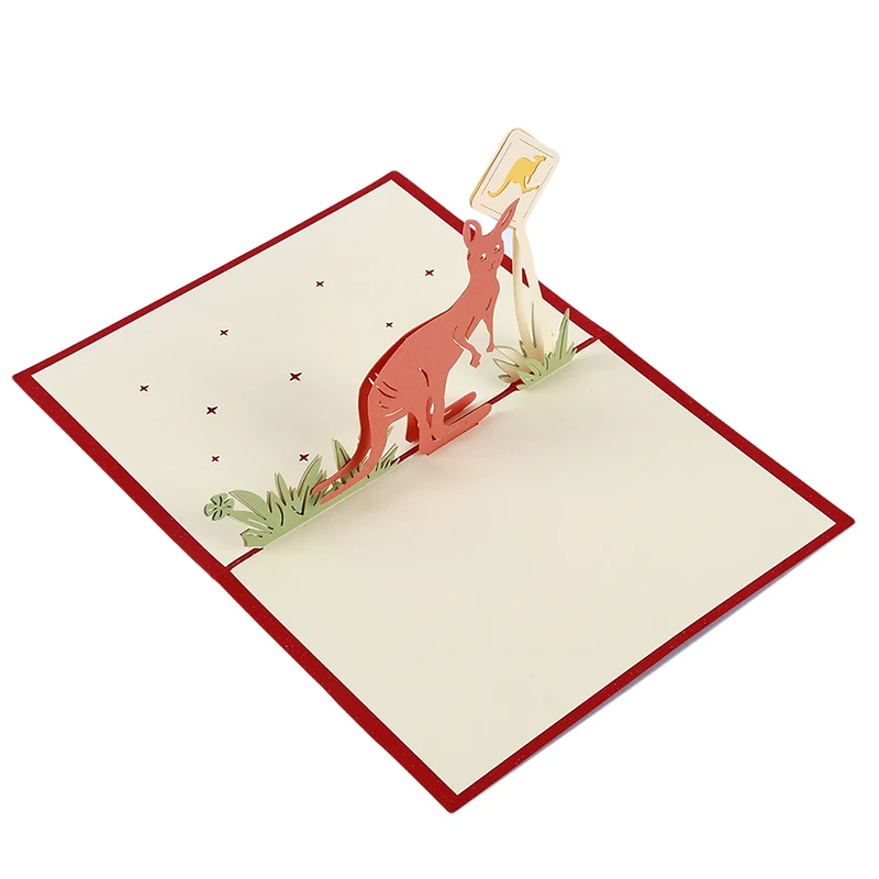 3D лазерная резка ручной работы мультфильм кенгуру Детские бумажные