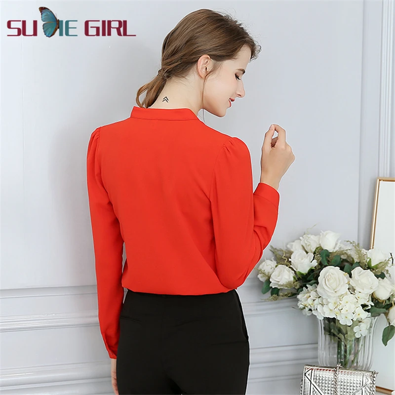 

SUDIE Girl Summer fashion commuter style ladies hedging long-sleeve solid color slim casual shirt