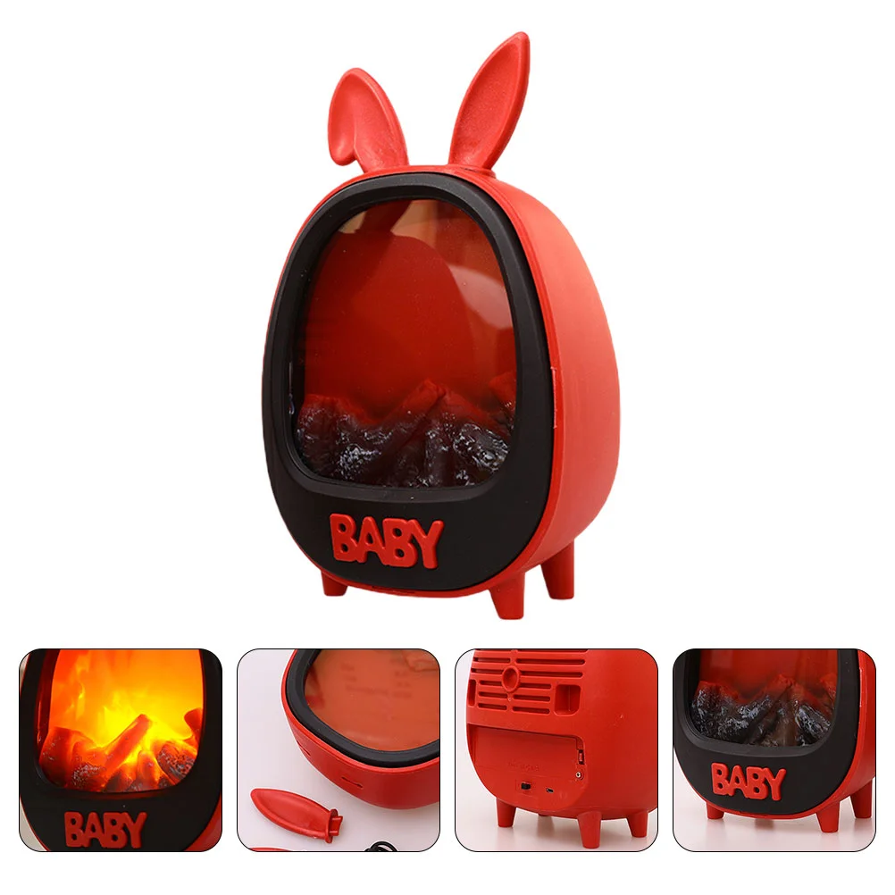 

1Pc Cartoon Fireplace Adornment Decorative Easter Simulation Storm Lamp (Red)