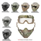 Тактические очки для страйкбола, пейнтбола, пейнтбола, тактическая Боевая маска на половину лица, военная игра, защитные маски для лица
