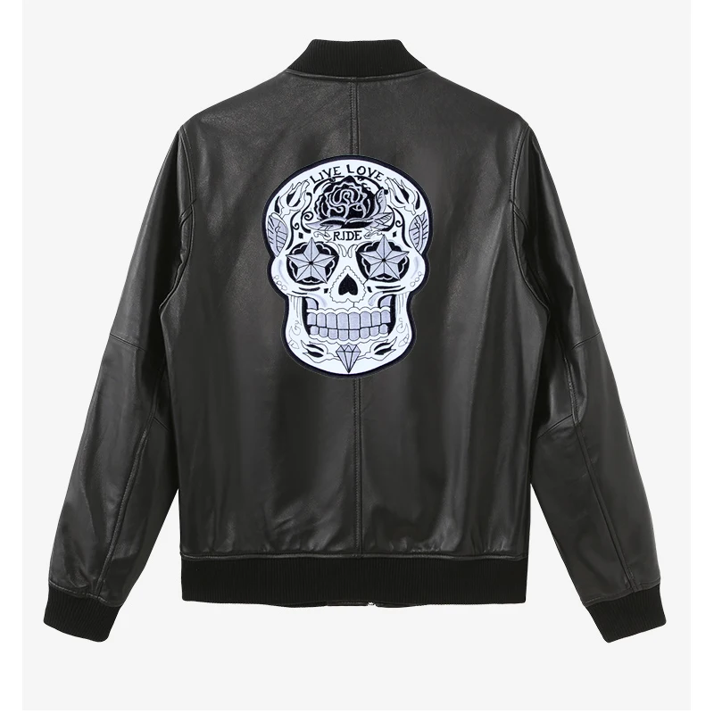 Нашивки с вышивкой Улыбающийся череп 10 дюймов жилет для езды на мотоцикле