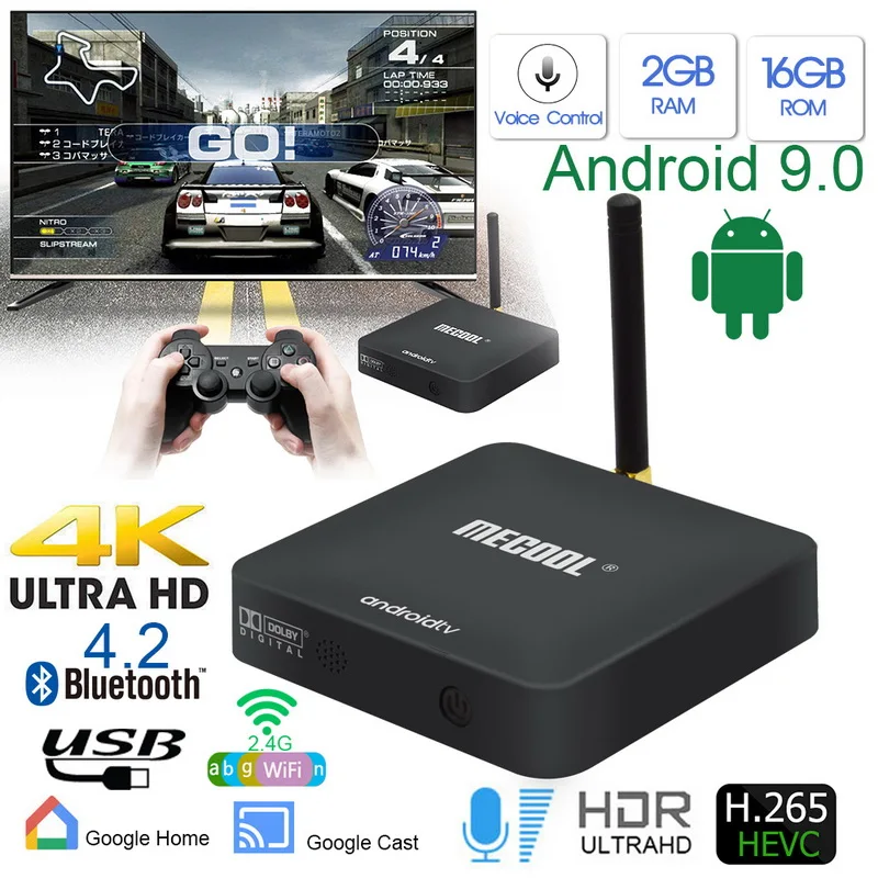ТВ-приставка MECOOL KM8 A Android 9 0 2 ГБ 16 BT4.0 4K 4G Wi-Fi Smart TV Box медиаплеер | Электроника