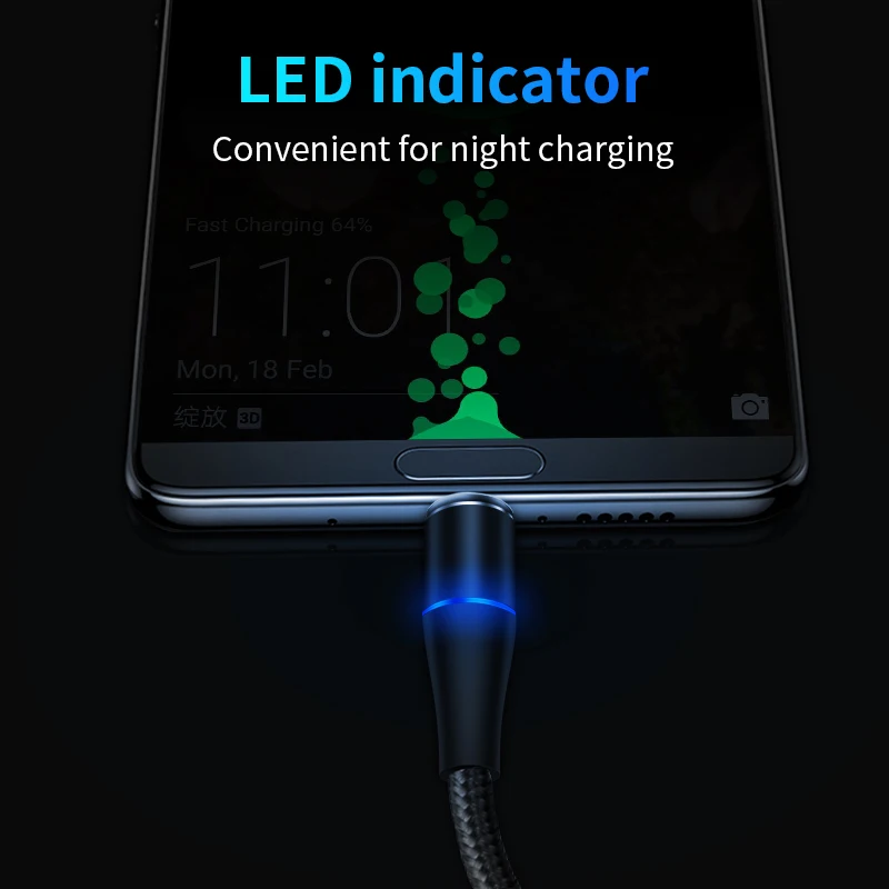 Магнитный USB-кабель NWD 5 А кабель USB Type-C для быстрой зарядки магнитное зарядное