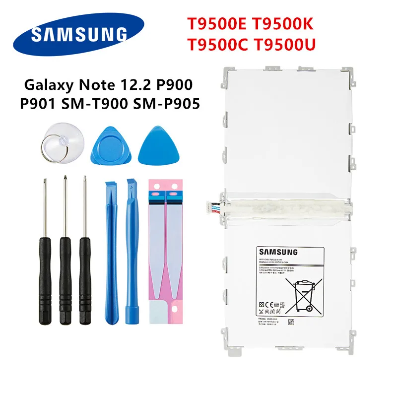 

SAMSUNG Orginal Tablet T9500E T9500K T9500C T9500U Battery 9500mAh For Samsung Galaxy Note 12.2 P900 P901 P905 T900 P900 Tools
