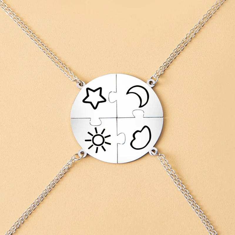 Ожерелье Best Friend дружба Солнце Луна облако и звезда инкрустированный Стразы
