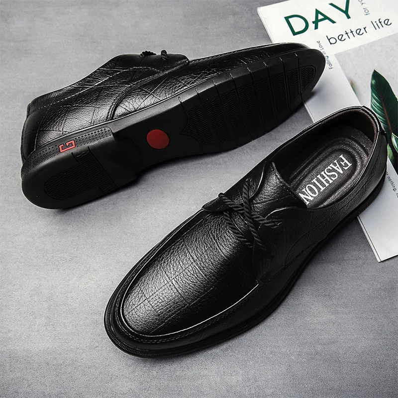 

Sneaker Casual Shoes Zapatillas Hombre Casual Men Loafers Shoes For Fashion Causal Leisure Black Men's Leather 2020 Mens Man