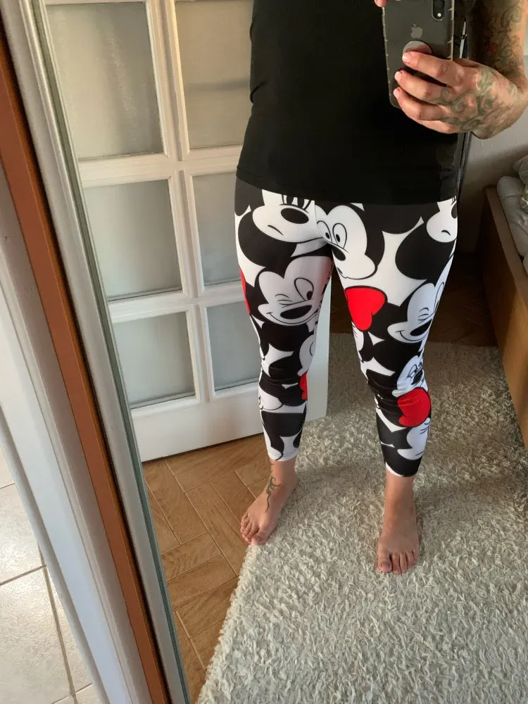 

Sexy Leggings Women High Waist Mickey Mouse Digital Printed Seamless Fitness Yoga Pants Sport Push Up Strech Pantalon Femme 2021