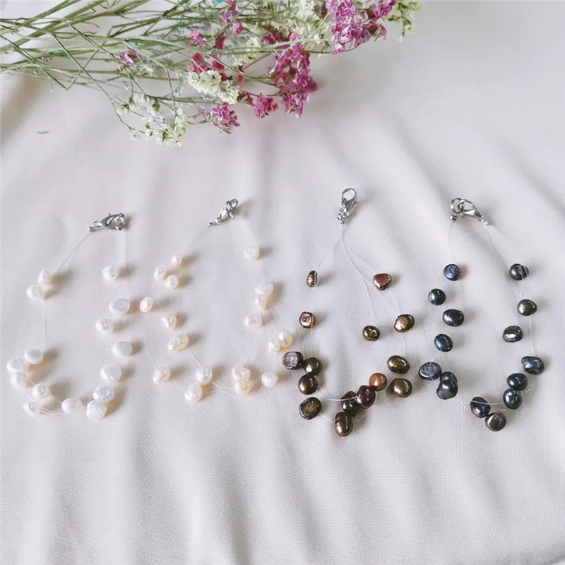 Многослойный жемчужный набор DAIMI с натуральным барочным жемчугом