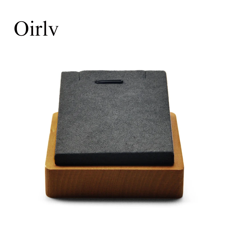 Oirlv Новый витринный стенд для ожерелья из цельного дерева с подвеской микрофибры
