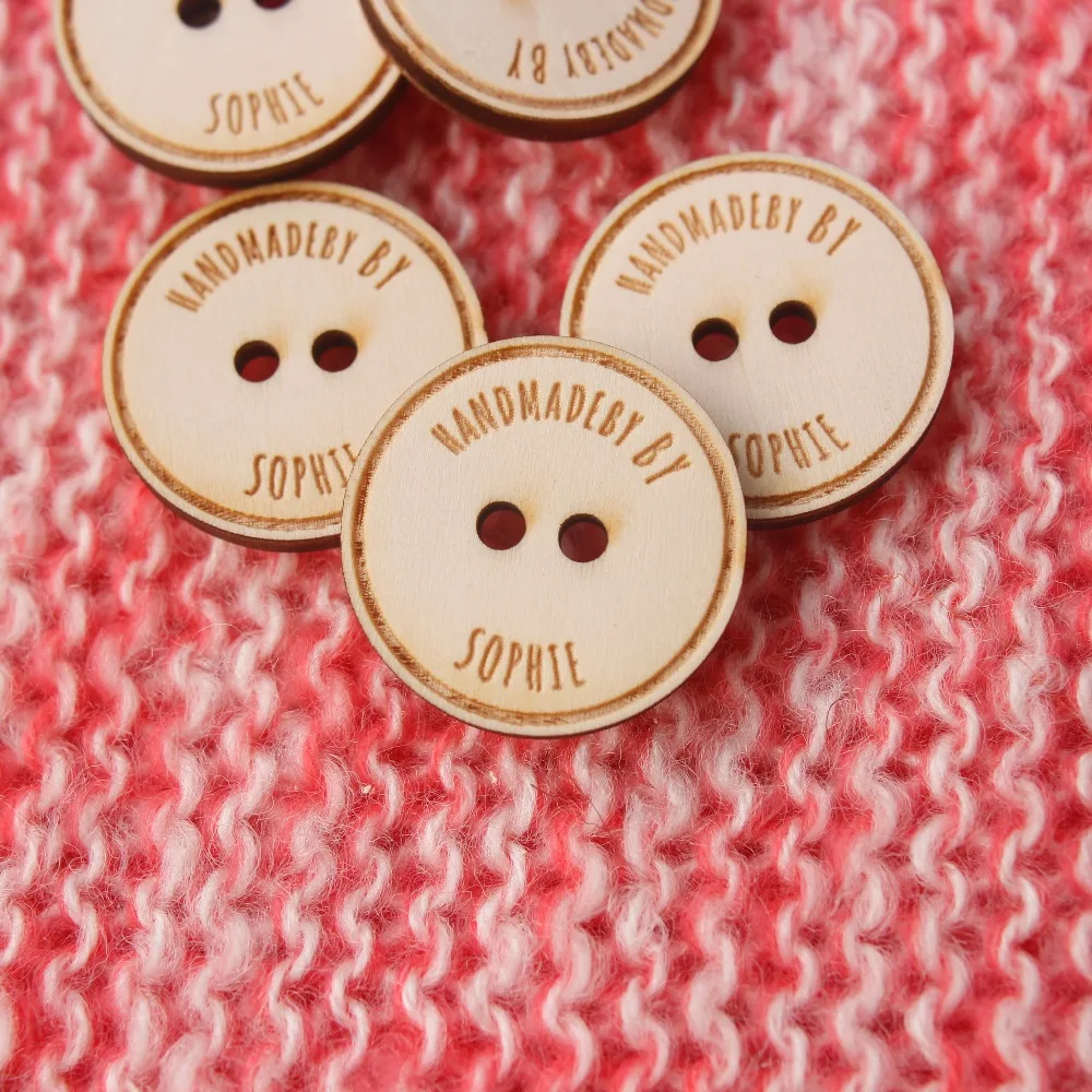 

Wood Buttons - Personalised Wooden Buttons with Your Logo or Text (MK001)