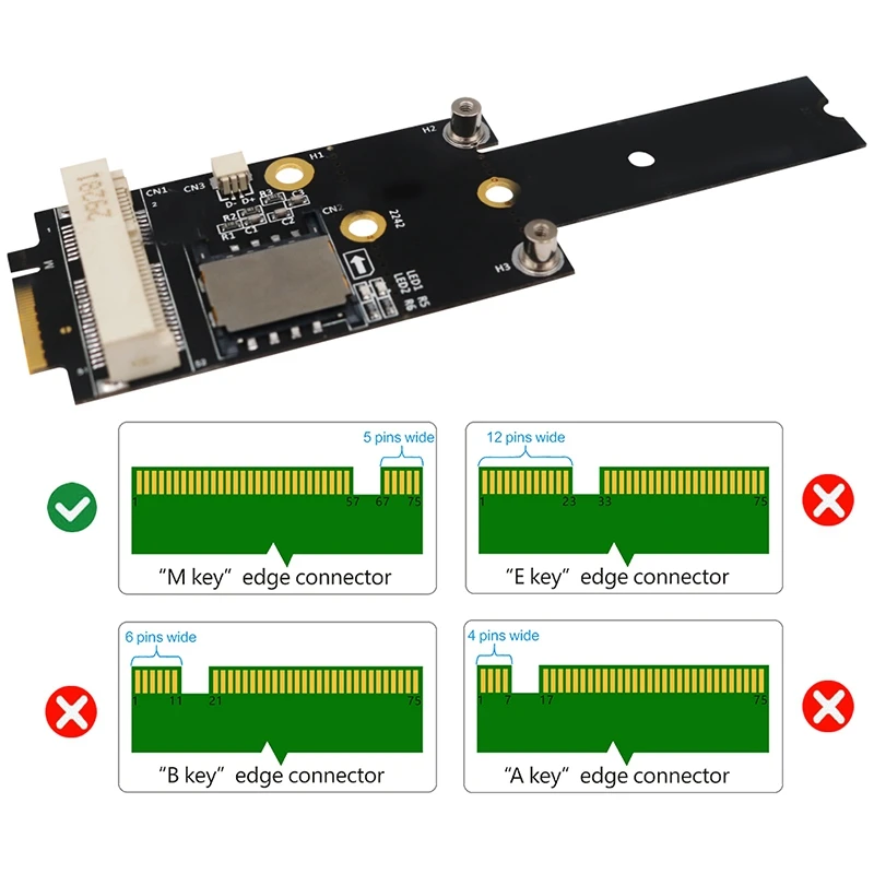 Mini PCI E к NGFF M.2 ключ M Адаптер карта с слотом для sim карты конвертер адаптер WiFi/WWAN/LTE