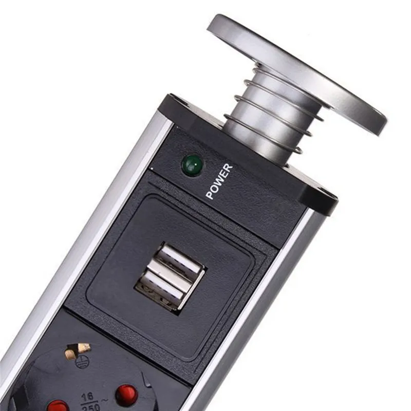 Универсальная электрическая розетка для кухни и стола 2 USB-порта | Обустройство