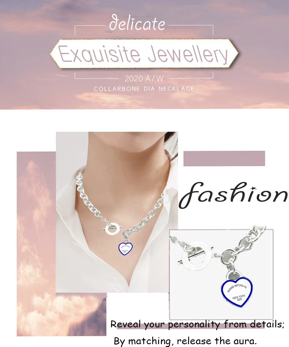 

2021 women's jewelry women's necklace water flower pendant classic 925 sterling silver jewelry postage free commodity Party Gift