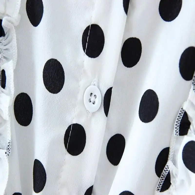 

Girls Dress Toddler Girl Fall Clothes 2020 Black White Polka Dot Elastic Waist Princess Dress for Girls Kids Clothes E20553