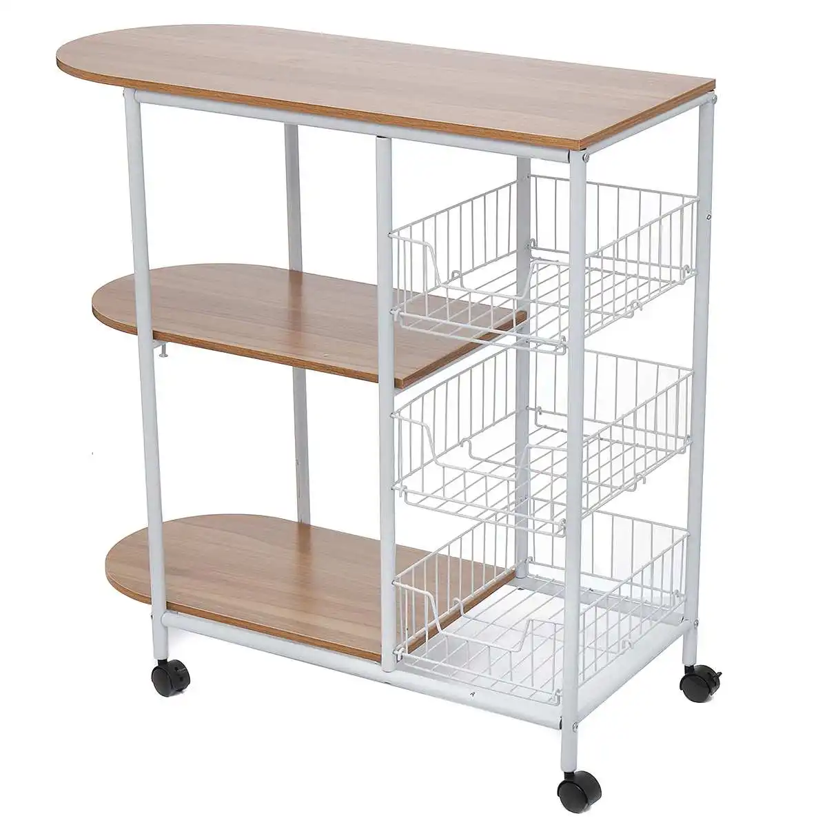 

Kitchen Storage Rack 3 Layers Kitchen Bathroom Narrow Cabinet Living Room Cart Shelf Home Furniture Movable Wheels Shelf Rack