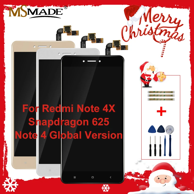 Для Xiaomi Redmi Note 4X/4 Глобальный ЖК-дисплей сенсорный экран Замена для Redmi Note 4 Snapdragon 625 дисплей 5,5''