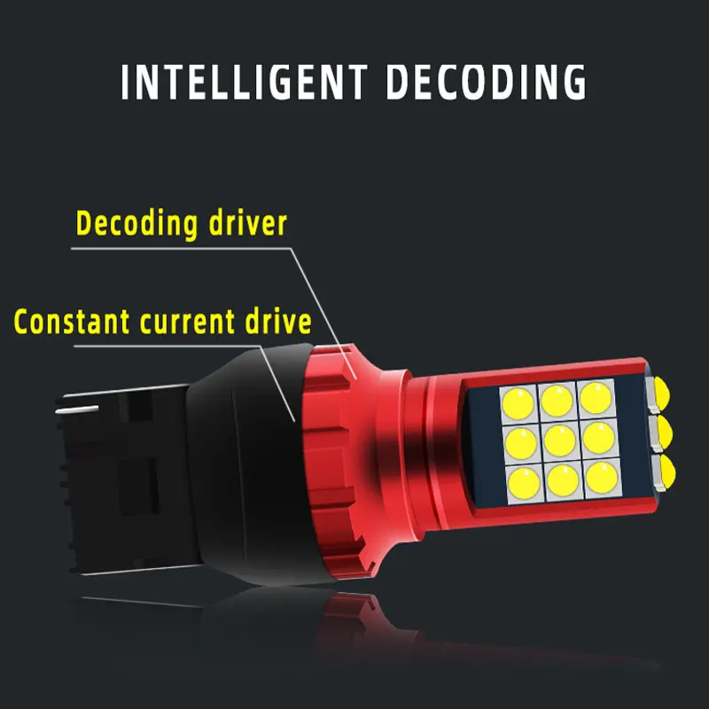 2Pcs Led 12V T20 Type Car Reversing Light Rear Tail Bulb Reverse Lamp Daytime Running Signal Glowing Working | Автомобили и
