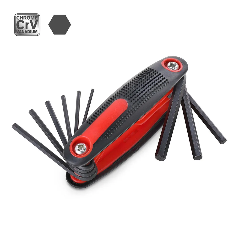 

9in1 Folding Hex Wrench Portable Metal Metric Allen Wrench Screwdriver Flat Torx Keys Hexagon Torque Wrench Bike Repair
