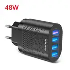 Сетевое зарядное устройство с 4 USB-портами и поддержкой быстрой зарядки, 48 Вт