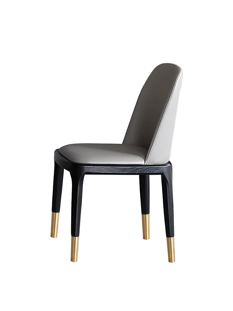 Скандинавский ресторанный кожаный стул современный минималистичный кофейный