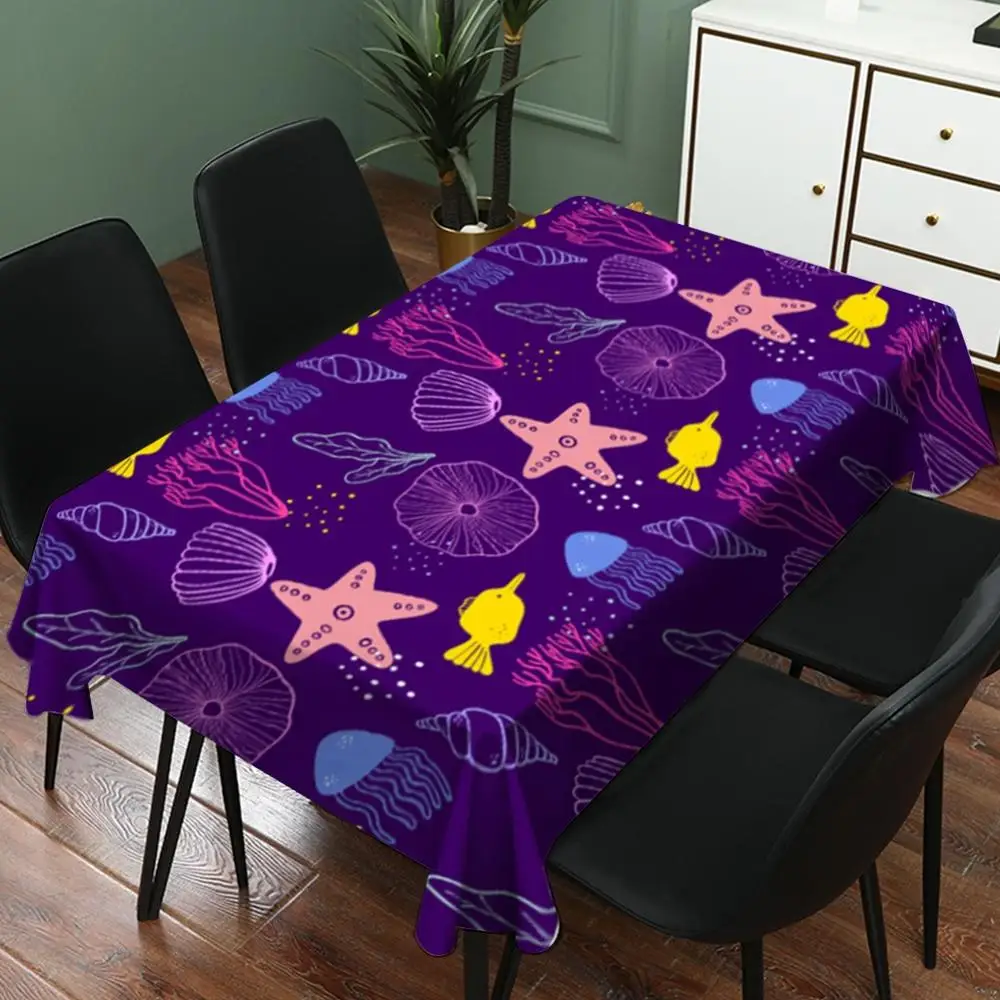 Новая модная скатерть с узором в виде ракушек кухонная Водонепроницаемая