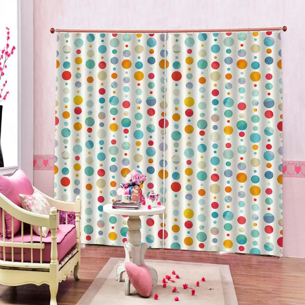 Цветные абстрактные узоры круглые занавески в горошек тонировочные цветные