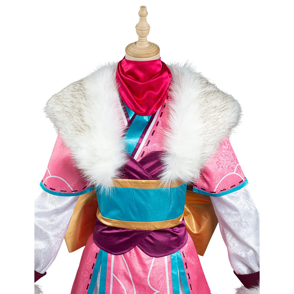 

LOL Kindred Eternal Hunters Spirit Blossom New Skin Cosplay Costumes Pink Uniform Outfit Halloween Carnival Suit