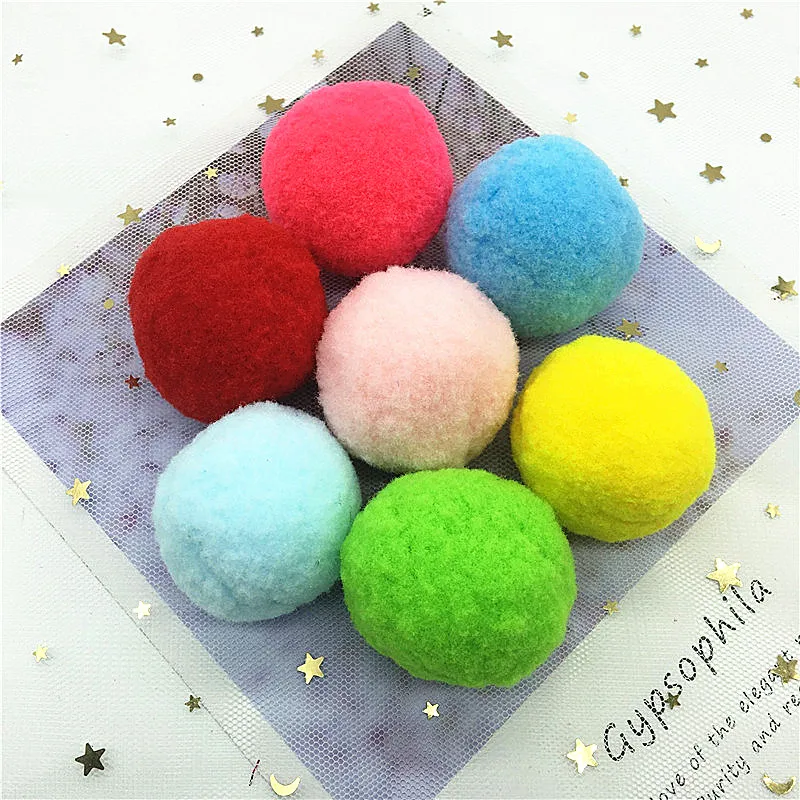 Помпоны из мягких белых пушистых помпонов 40 мм ручной работы для детских игрушек