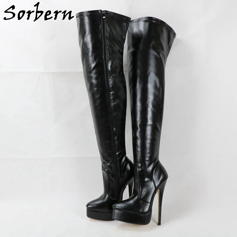 Sorbern пикантные высокие женские сапоги на заказ Slim Fit Сапоги Большой Размеры 46