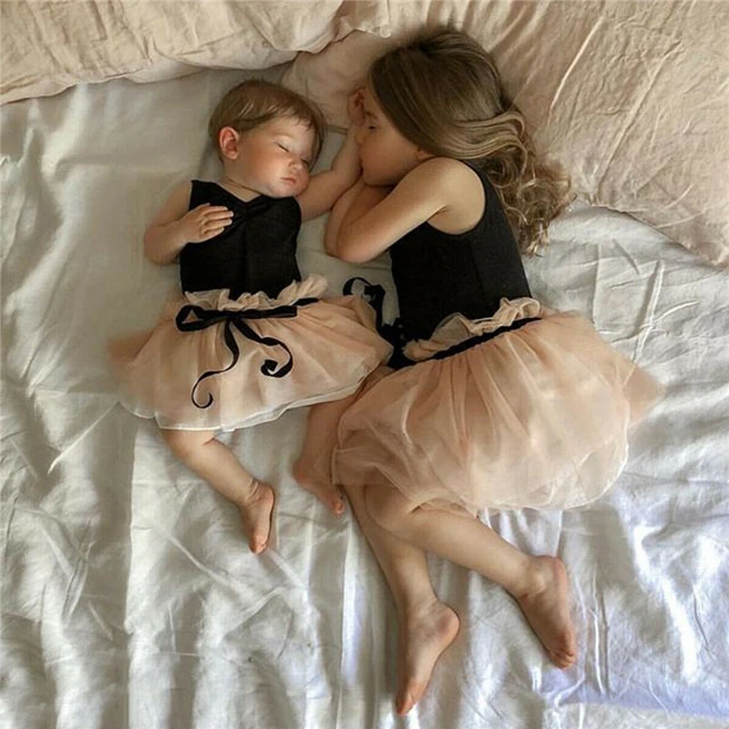 Тюлевое платье-пачка для девочек без рукавов с бантом | Детская одежда и обувь