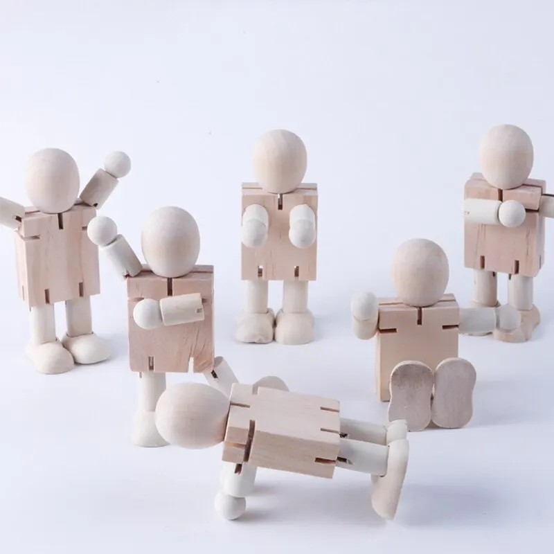 1 шт. эмбрион белого цвета поделки из дерева человек совместных кукольный