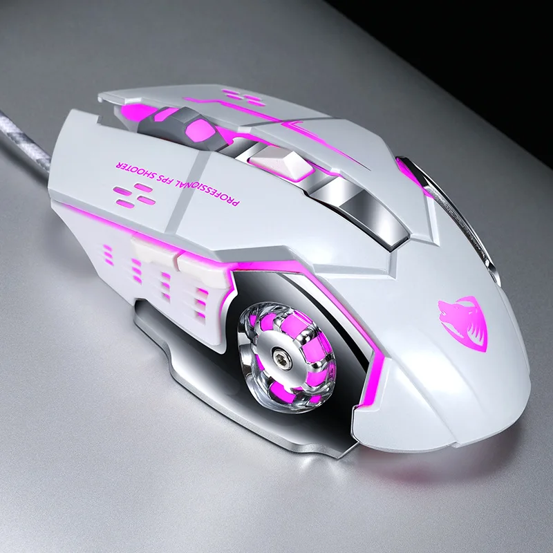 

Hot Selling Competition V6 USB Wired 4 Grades DPI 1000/1600/3200/6400 6 Buttons Online Mechanical mouse Games Competitive Mouse