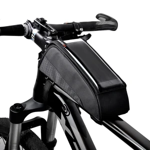 waterproof bicycle bag nylon bike cycling cell mobile phone bag case 5 5bicycle panniers frame front tube bags accessories free global shipping
