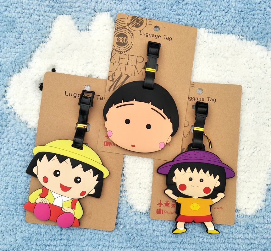 

LISM Chi-bi Maruko Anime Travel Accessories Luggage Tag Suitcase ID Address Portable Tags Holder Baggage Labels New