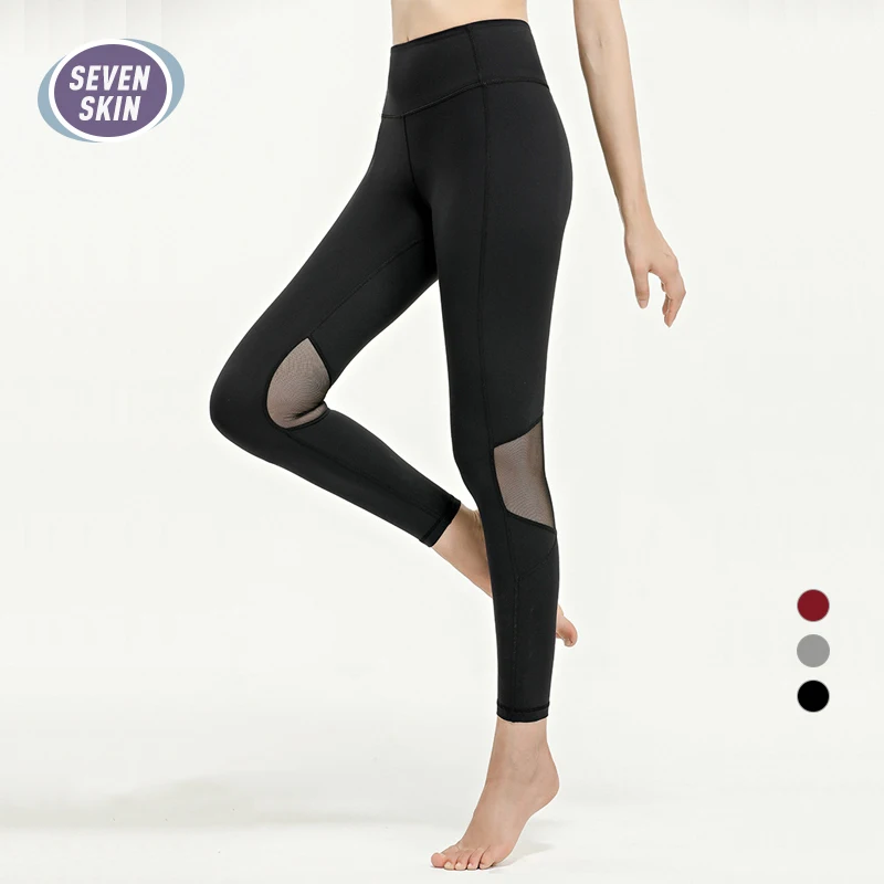 

SEVEN SKIN Women Fitness Running Tights Push Up Energy Mesh Workout Gym Yoga Pants Classic High Waist Seamless Sport Leggings