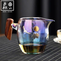 sendian japanese style color craft glass cup high temperature resistant tea set fair cup 2021 office home kitchen accessories