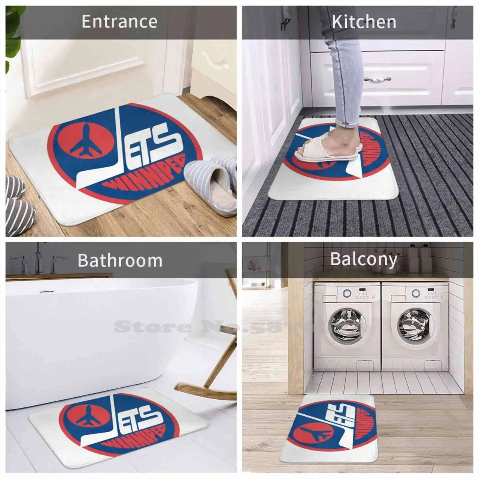 Коврик противоскользящий с логотипом старой школы мягкий домашний для спорта и