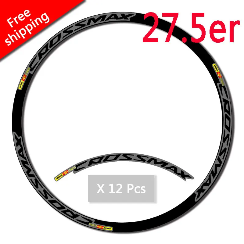 27.5 inch Black CROSSMAX углеродный обод велосипеда наклейка 26 27,5 29er велосипедные аксессуары MTB DH гоночный велосипед наклейка водонепроницаемый солнцезащитный крем - Color: 27.5 inch Black