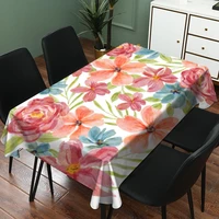 tablecloth flowers pattern table cloth waterproof linen color home decoration tablecloth table mat table cover desk sofa cloth