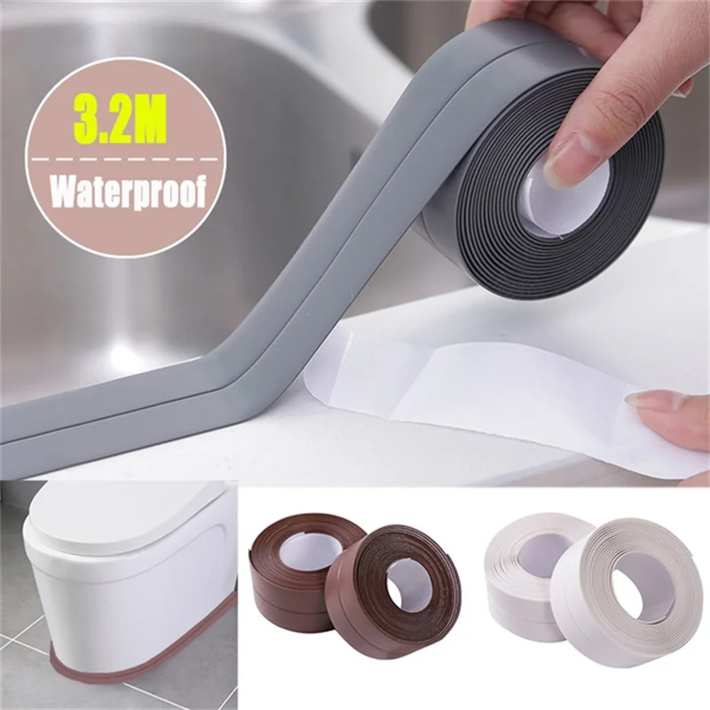 

3.2m bathroom Tape Kitchen Shower Waterproof Tape Sink Bath Sealing Strip Tape Self Adhesive Adhesive Plaster Wall stickers